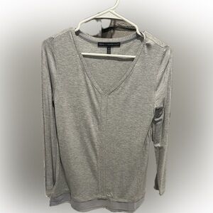 White House Black Market Heather Gray Long Sleeve Top